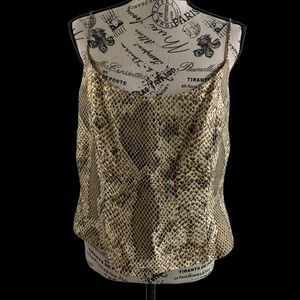 Flores & Flores snake print corset tank silk blend womens 16